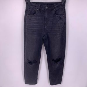 American Eagle Black High Rise Mom Straight Leg Jeans Size 2